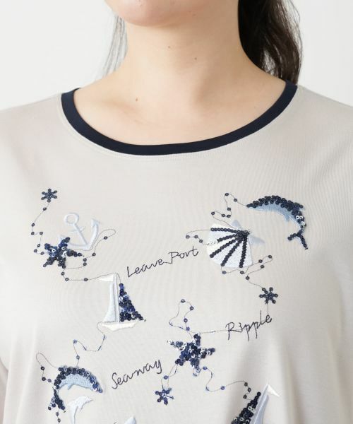 Leilian PLUS HOUSE / レリアンプラスハウス カットソー | スパンコール刺繍カットソー | 詳細11