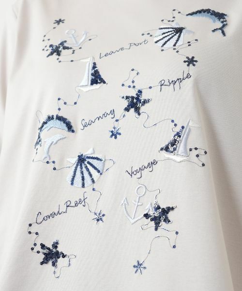 Leilian PLUS HOUSE / レリアンプラスハウス カットソー | スパンコール刺繍カットソー | 詳細15