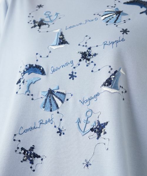 Leilian PLUS HOUSE / レリアンプラスハウス カットソー | スパンコール刺繍カットソー | 詳細4