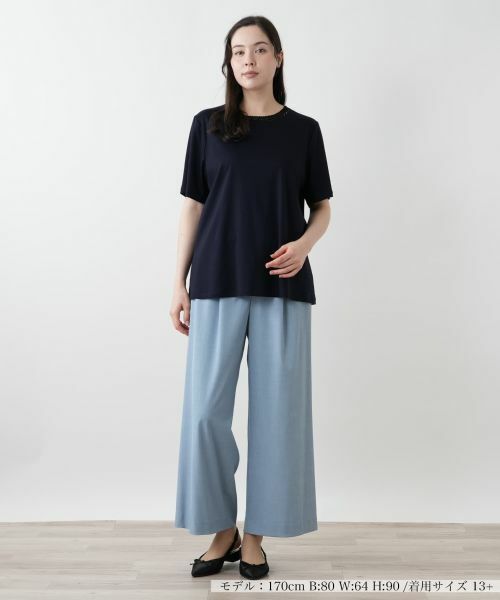 Leilian PLUS HOUSE / レリアンプラスハウス カットソー | 刺繍クルーネックカットソー | 詳細4