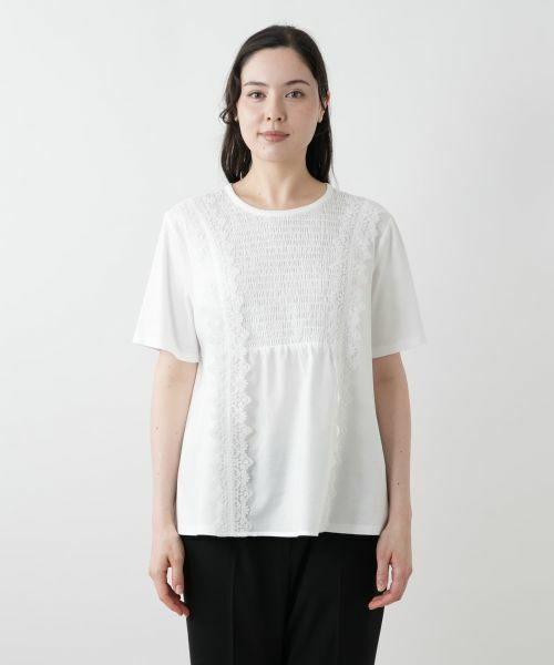 Leilian PLUS HOUSE / レリアンプラスハウス カットソー | レース刺繍ブラウス | 詳細4