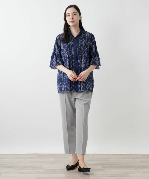 Leilian PLUS HOUSE / レリアンプラスハウス シャツ・ブラウス | フラワー刺繍ブラウス【Leilian WHITE LABEL】 | 詳細1