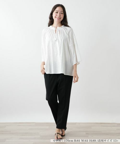 Leilian PLUS HOUSE / レリアンプラスハウス シャツ・ブラウス | 刺繍フレアスリーブブラウス【Leilian WHITE LABEL】 | 詳細4