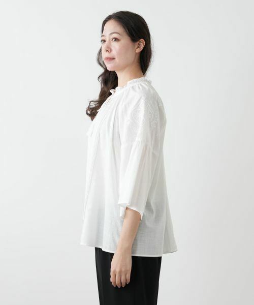 Leilian PLUS HOUSE / レリアンプラスハウス シャツ・ブラウス | 刺繍フレアスリーブブラウス【Leilian WHITE LABEL】 | 詳細8