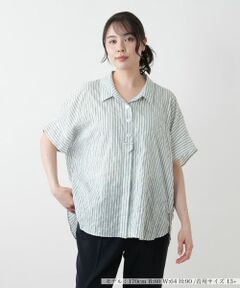 Leilian PLUS HOUSE / レリアンプラスハウス シャツ・ブラウス | ストライプブラウス【Leilian WHITE LABEL】