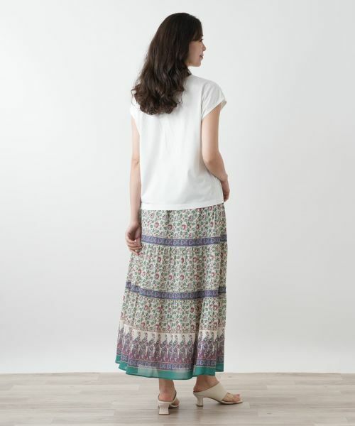 Leilian PLUS HOUSE / レリアンプラスハウス ミニ・ひざ丈スカート | プリントロングスカート【Leilian WHITE LABEL】 | 詳細3