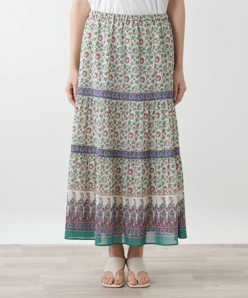 Leilian PLUS HOUSE / レリアンプラスハウス ミニ・ひざ丈スカート | プリントロングスカート【Leilian WHITE LABEL】 | 詳細4