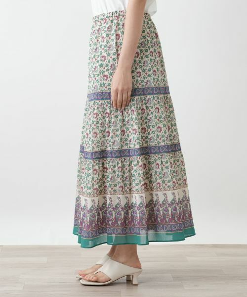 Leilian PLUS HOUSE / レリアンプラスハウス ミニ・ひざ丈スカート | プリントロングスカート【Leilian WHITE LABEL】 | 詳細5