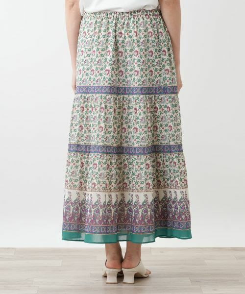 Leilian PLUS HOUSE / レリアンプラスハウス ミニ・ひざ丈スカート | プリントロングスカート【Leilian WHITE LABEL】 | 詳細6