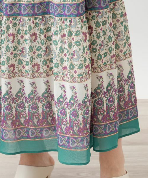 Leilian PLUS HOUSE / レリアンプラスハウス ミニ・ひざ丈スカート | プリントロングスカート【Leilian WHITE LABEL】 | 詳細8