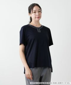 Leilian PLUS HOUSE / レリアンプラスハウス Tシャツ | 刺繍カットソー【Leilian WHITE LABEL】
