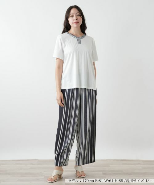 Leilian PLUS HOUSE / レリアンプラスハウス Tシャツ | 刺繍カットソー【Leilian WHITE LABEL】 | 詳細4