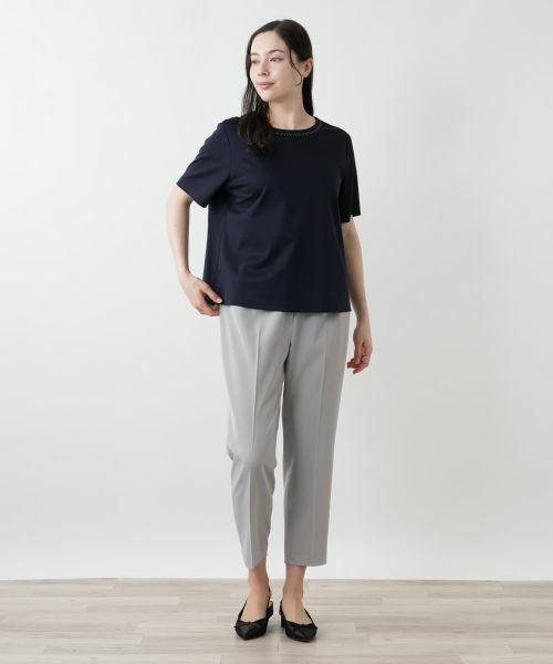 Leilian PLUS HOUSE / レリアンプラスハウス カットソー | 刺繍クルーネックカットソー【Leilian WHITE LABEL】 | 詳細1