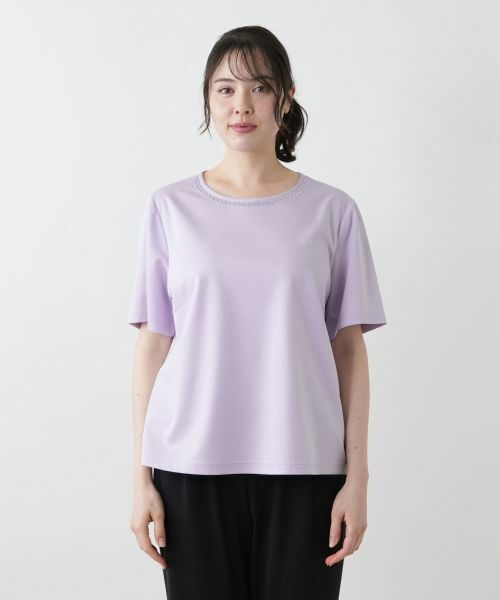 Leilian PLUS HOUSE / レリアンプラスハウス カットソー | 刺繍クルーネックカットソー【Leilian WHITE LABEL】 | 詳細13