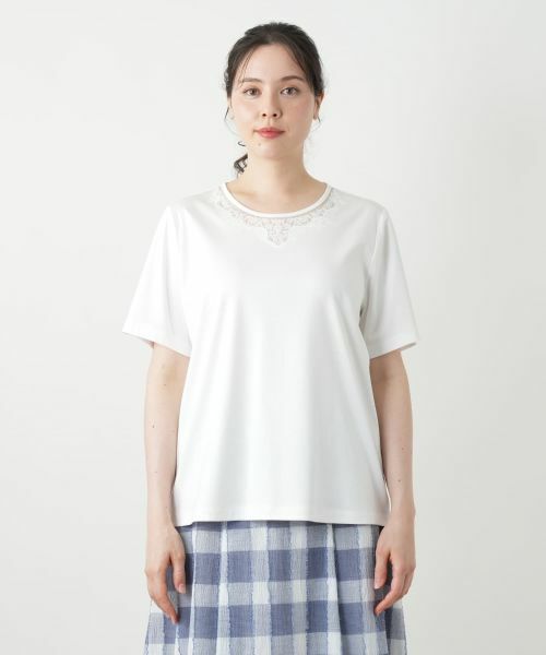 Leilian PLUS HOUSE / レリアンプラスハウス カットソー | 刺繍クルーネックカットソー【Leilian WHITE LABEL】 | 詳細10