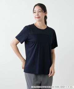 Leilian PLUS HOUSE / レリアンプラスハウス カットソー | レース切替カットソー【Leilian WHITE LABEL】