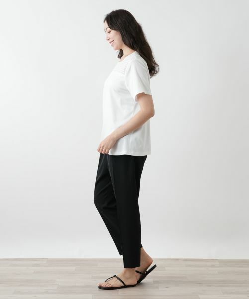 セール】 レース切替カットソー【Leilian WHITE LABEL