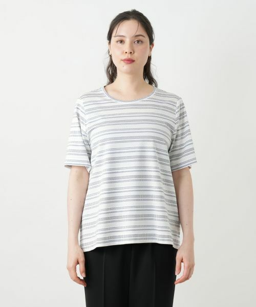 Leilian PLUS HOUSE / レリアンプラスハウス カットソー | マルチボーダーカットソー【Leilian WHITE LABEL】 | 詳細4