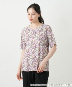 Leilian PLUS HOUSE / レリアンプラスハウス カットソー | ペイズリー柄カットソー【Leilian WHITE LABEL】