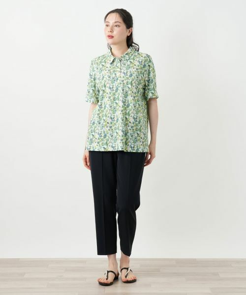 Leilian PLUS HOUSE / レリアンプラスハウス ポロシャツ | ペイズリー柄カットソー【Leilian WHITE LABEL】 | 詳細1