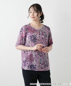 Leilian PLUS HOUSE / レリアンプラスハウス カットソー | フラワー柄カットソー【Leilian WHITE LABEL】