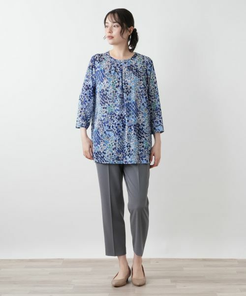 Leilian PLUS HOUSE / レリアンプラスハウス カットソー | プリントタックカットソー【Leilian WHITE LABEL】 | 詳細1