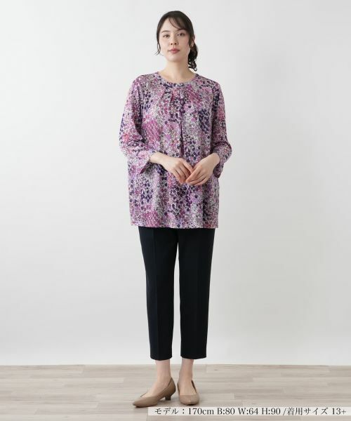 Leilian PLUS HOUSE / レリアンプラスハウス カットソー | プリントタックカットソー【Leilian WHITE LABEL】 | 詳細4