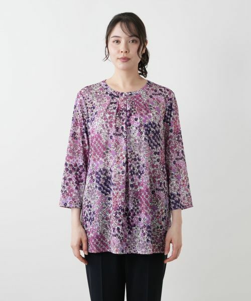 Leilian PLUS HOUSE / レリアンプラスハウス カットソー | プリントタックカットソー【Leilian WHITE LABEL】 | 詳細7