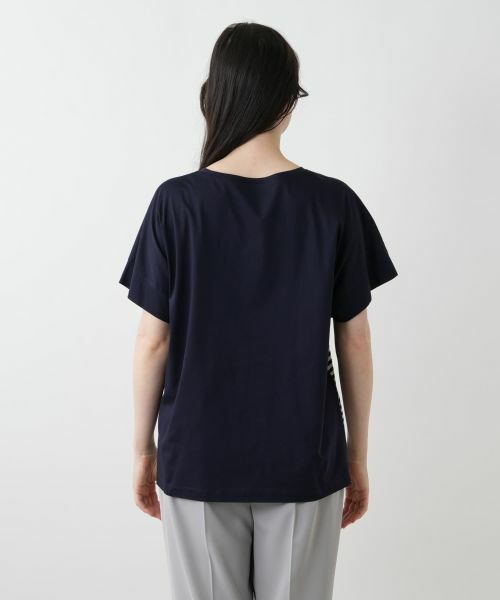 Leilian PLUS HOUSE / レリアンプラスハウス カットソー | ボーダー切替Tシャツ【Leilian WHITE LABEL】 | 詳細10