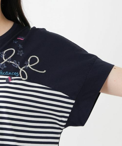 Leilian PLUS HOUSE / レリアンプラスハウス カットソー | ボーダー切替Tシャツ【Leilian WHITE LABEL】 | 詳細13