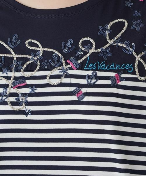 Leilian PLUS HOUSE / レリアンプラスハウス カットソー | ボーダー切替Tシャツ【Leilian WHITE LABEL】 | 詳細15