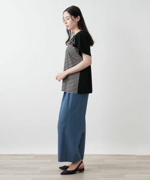 Leilian PLUS HOUSE / レリアンプラスハウス カットソー | ボーダー切替Tシャツ【Leilian WHITE LABEL】 | 詳細2