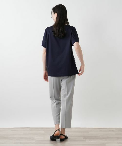 Leilian PLUS HOUSE / レリアンプラスハウス カットソー | ボーダー切替Tシャツ【Leilian WHITE LABEL】 | 詳細7