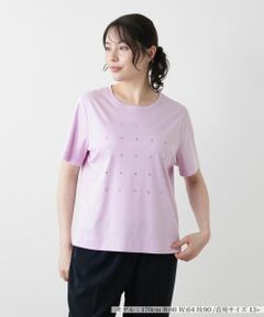 Leilian PLUS HOUSE / レリアンプラスハウス Tシャツ | ビジューTシャツ【Leilian WHITE LABEL】