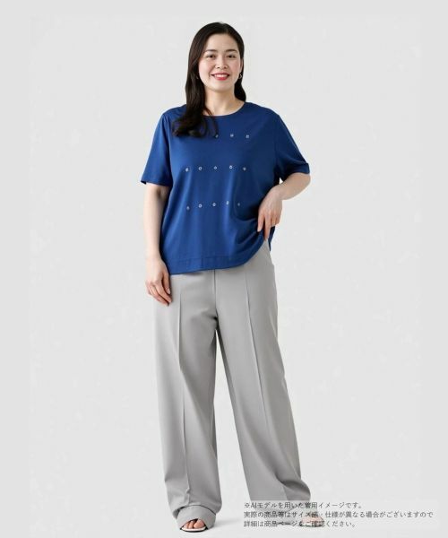 Leilian PLUS HOUSE / レリアンプラスハウス Tシャツ | ビジューTシャツ【Leilian WHITE LABEL】 | 詳細1