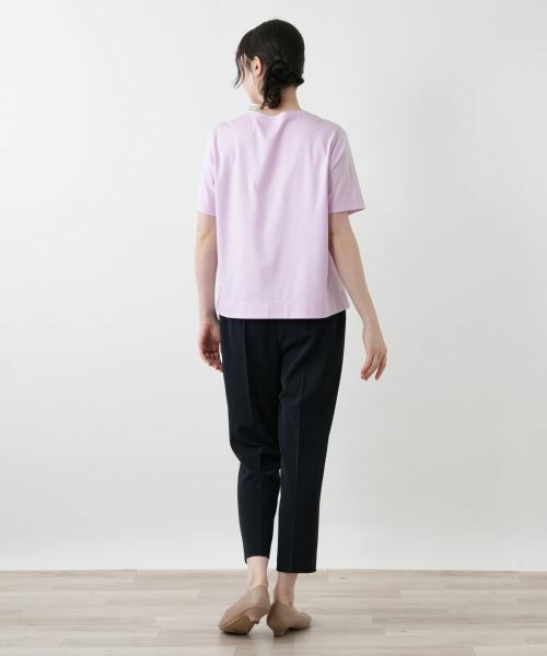 Leilian レリアン グレー 半袖 Tシャツ メッシュ シフォン メタリック セール】 ビジューTシャツ【Leilian WHITE LABEL】 （Tシャツ