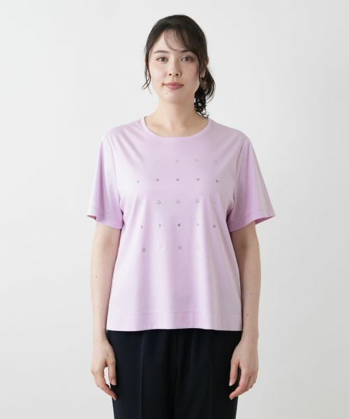 セール】 ビジューTシャツ【Leilian WHITE LABEL】 （Tシャツ