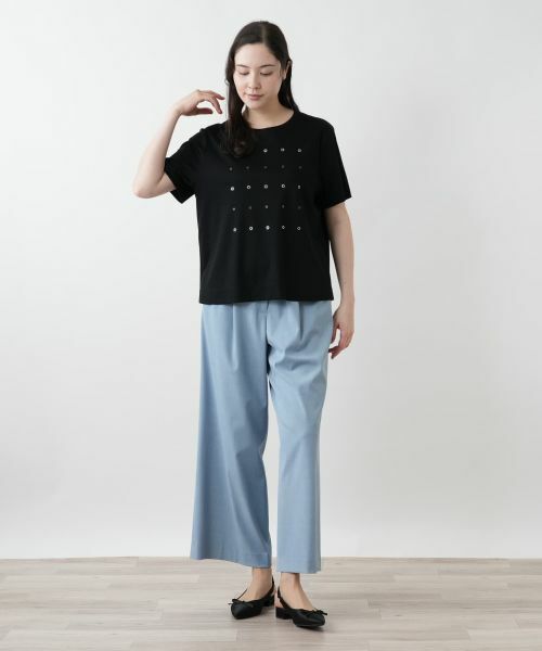 Leilian PLUS HOUSE / レリアンプラスハウス Tシャツ | ビジューTシャツ【Leilian WHITE LABEL】 | 詳細2