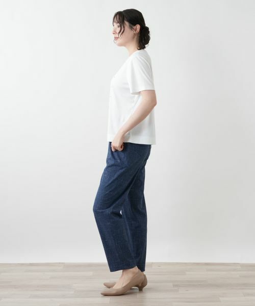 大きいサイズ　レリアン カットソー　Tシャツ 13号プラス　ブルー 大きいサイズ レリアン カットソー Tシャツ 13号プラス ブルー