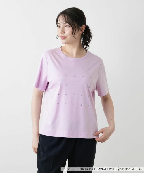 セール】 ビジューTシャツ【Leilian WHITE LABEL】 （Tシャツ