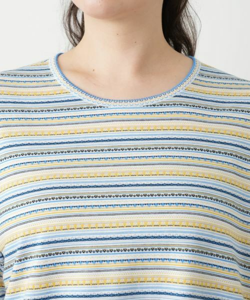 Leilian PLUS HOUSE / レリアンプラスハウス Tシャツ | 幾何学ボーダーカットソー【Leilian WHITE LABEL】 | 詳細10