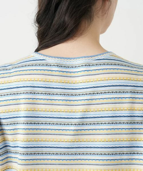 Leilian PLUS HOUSE / レリアンプラスハウス Tシャツ | 幾何学ボーダーカットソー【Leilian WHITE LABEL】 | 詳細11