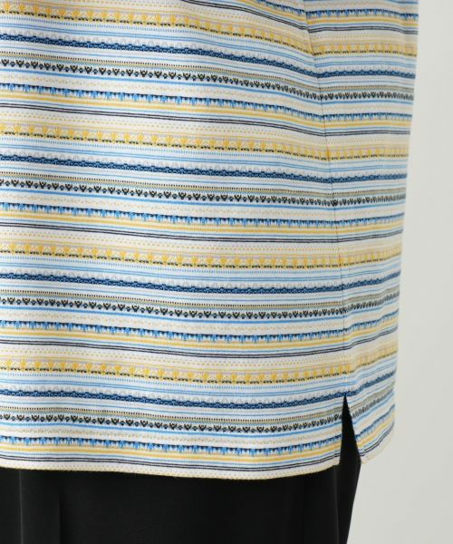 Leilian PLUS HOUSE / レリアンプラスハウス Tシャツ | 幾何学ボーダーカットソー【Leilian WHITE LABEL】 | 詳細13