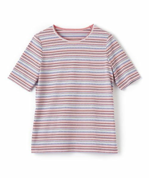 Leilian PLUS HOUSE / レリアンプラスハウス Tシャツ | 幾何学ボーダーカットソー【Leilian WHITE LABEL】 | 詳細15