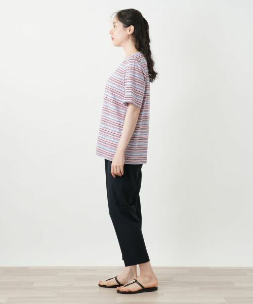 Leilian PLUS HOUSE / レリアンプラスハウス Tシャツ | 幾何学ボーダーカットソー【Leilian WHITE LABEL】 | 詳細2