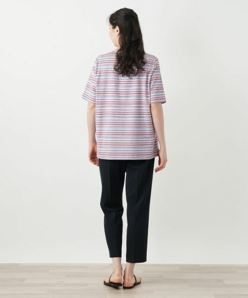 Leilian PLUS HOUSE / レリアンプラスハウス Tシャツ | 幾何学ボーダーカットソー【Leilian WHITE LABEL】 | 詳細3