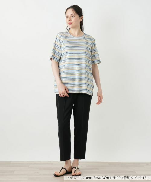 Leilian PLUS HOUSE / レリアンプラスハウス Tシャツ | 幾何学ボーダーカットソー【Leilian WHITE LABEL】 | 詳細4