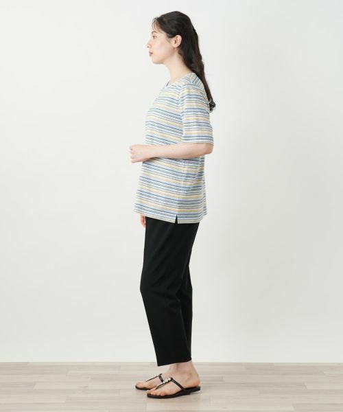 Leilian PLUS HOUSE / レリアンプラスハウス Tシャツ | 幾何学ボーダーカットソー【Leilian WHITE LABEL】 | 詳細5