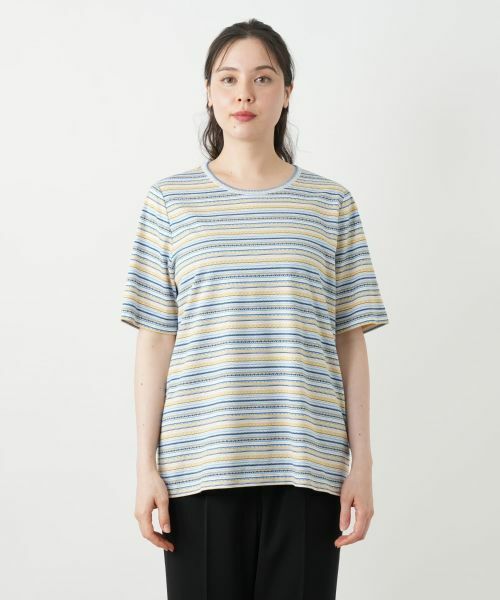 Leilian PLUS HOUSE / レリアンプラスハウス Tシャツ | 幾何学ボーダーカットソー【Leilian WHITE LABEL】 | 詳細7