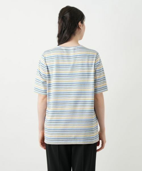 Leilian PLUS HOUSE / レリアンプラスハウス Tシャツ | 幾何学ボーダーカットソー【Leilian WHITE LABEL】 | 詳細9